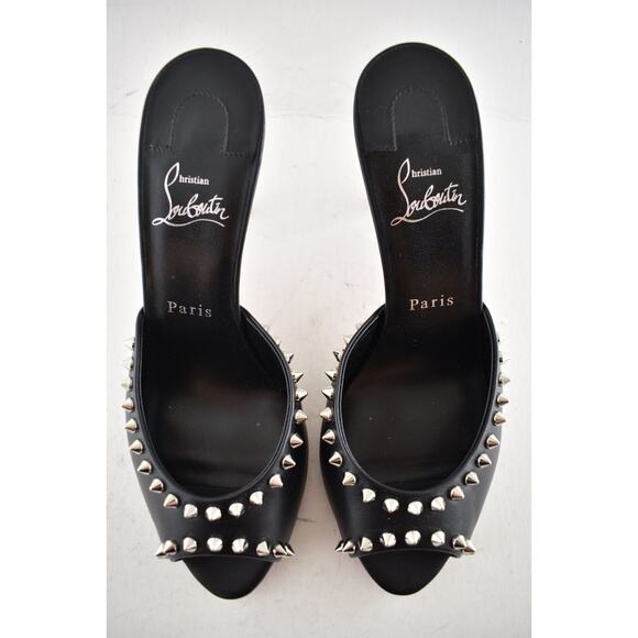 Christian Louboutin Me Dolly Spike 85 Black Backless Sandal Mule Heel Pump 38.5 - Picture 6 of 14